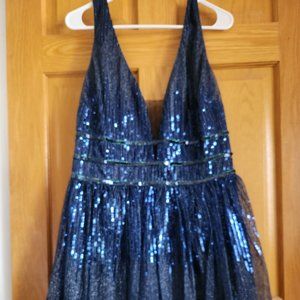Sparkling blue sequin party dress